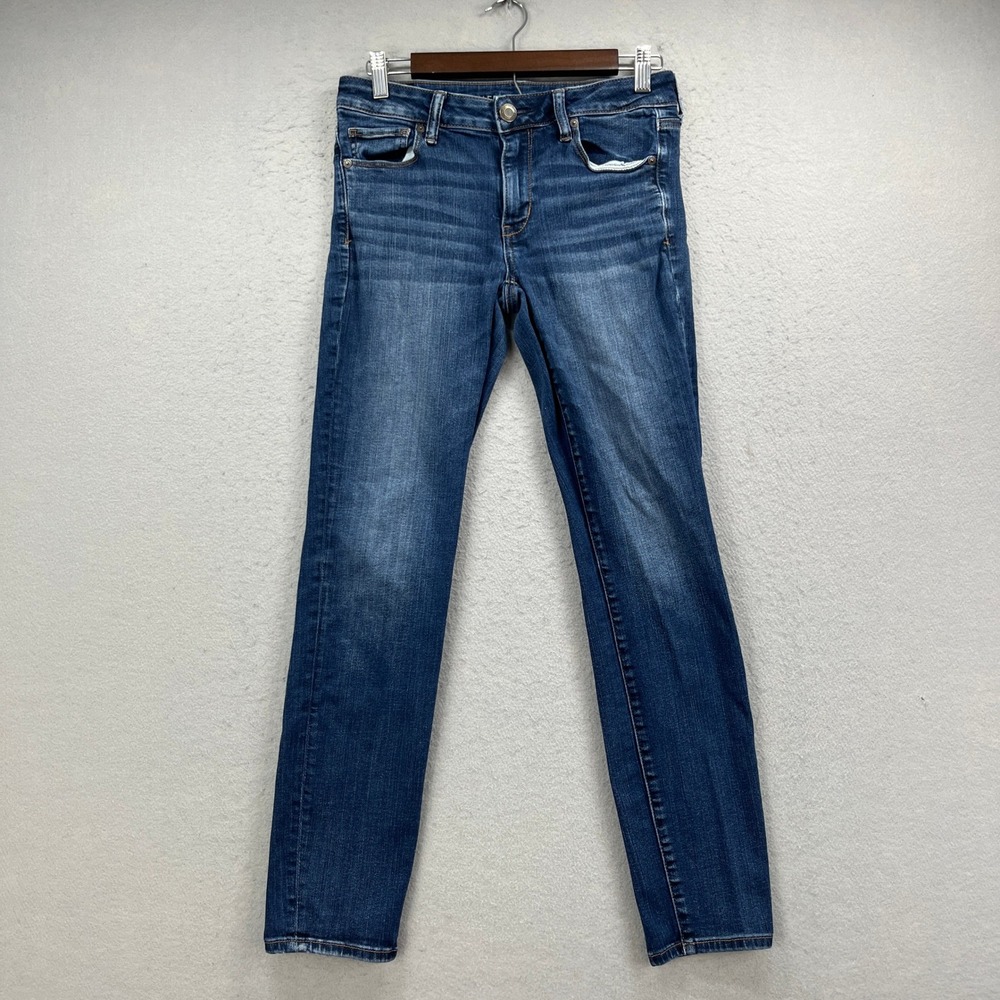 American Eagle Skinny Jeans Womens 8 Blue Next Level Stretch Denim Casual Boho